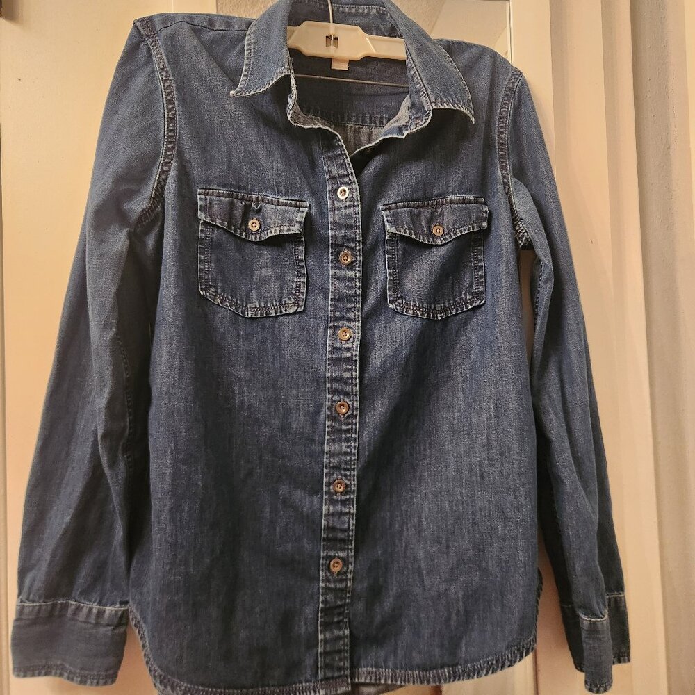Banana Republic Soft Wash Long Sleeve Denim Shirt